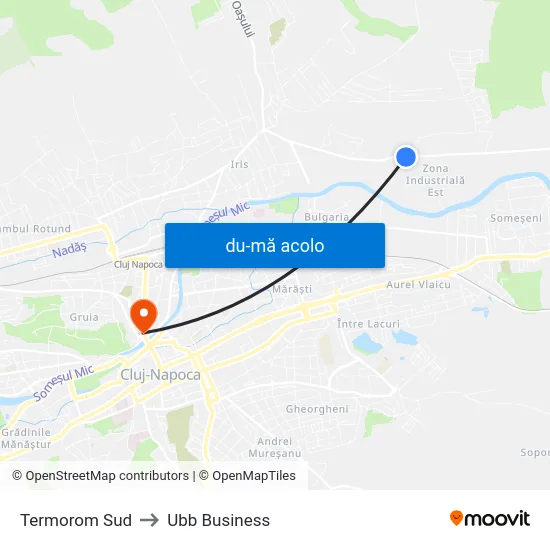 Harta de Termorom Sud către Ubb Business