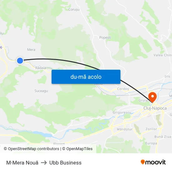 Harta de M-Mera Nouă către Ubb Business
