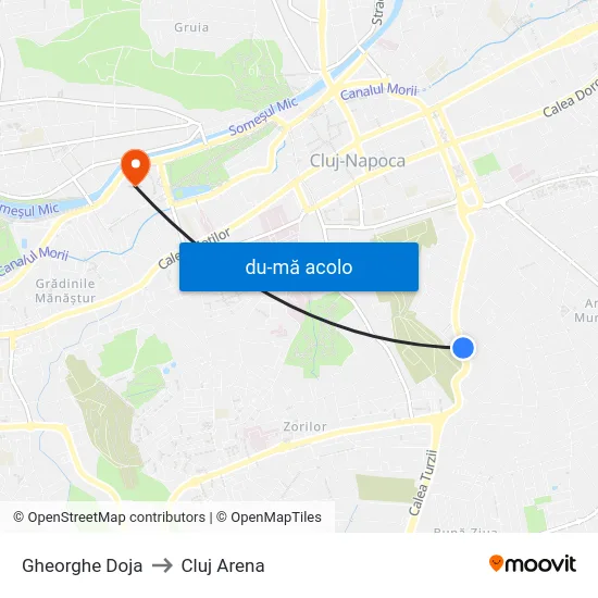 Harta de Gheorghe Doja către Cluj Arena