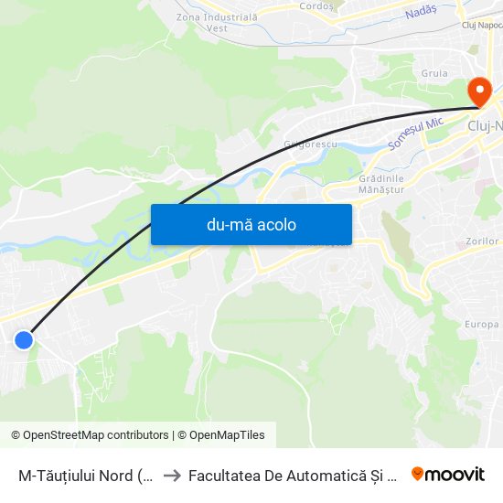 Harta de M-Tăuțiului Nord (Florești) către Facultatea De Automatică Și Calculatoare