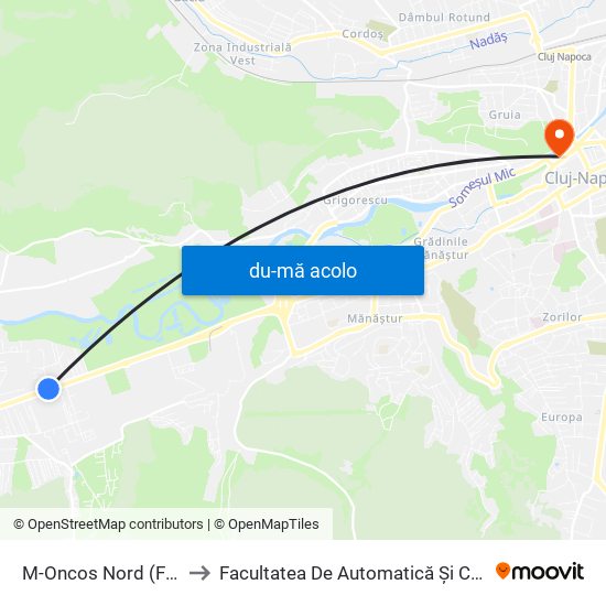Harta de M-Oncos Nord (Florești) către Facultatea De Automatică Și Calculatoare