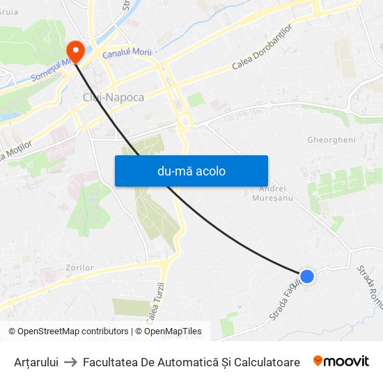 Harta de Arțarului către Facultatea De Automatică Și Calculatoare