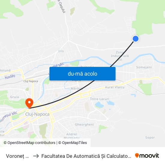 Harta de Voroneț 40 către Facultatea De Automatică Și Calculatoare