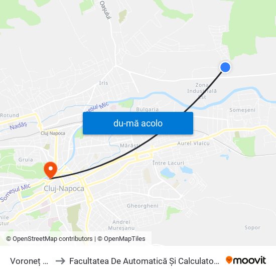 Harta de Voroneț 24 către Facultatea De Automatică Și Calculatoare