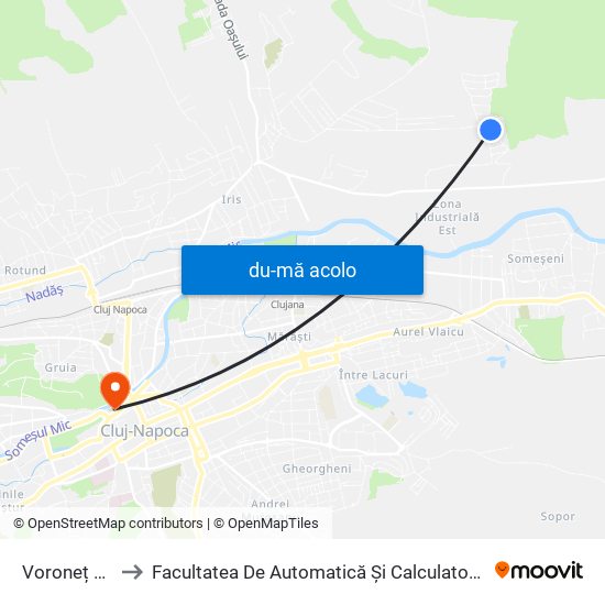 Harta de Voroneț 55 către Facultatea De Automatică Și Calculatoare