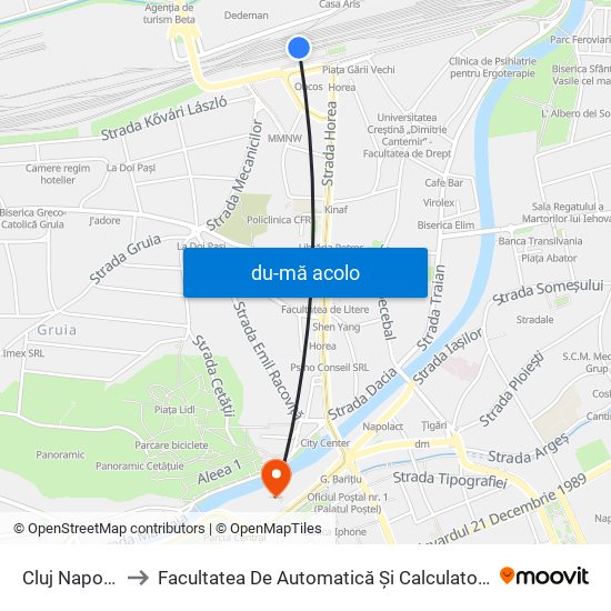 Harta de Cluj Napoca către Facultatea De Automatică Și Calculatoare