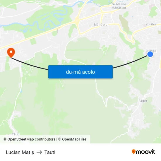 Harta de Lucian Matiș către Tauti