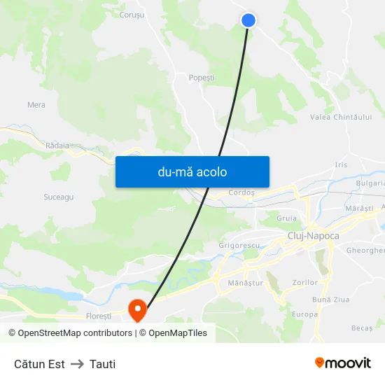 Harta de Cătun Est către Tauti