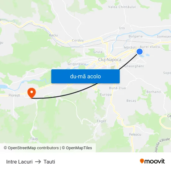 Harta de Intre Lacuri către Tauti