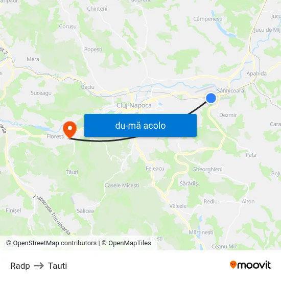 Harta de Radp către Tauti