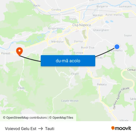 Harta de Voievod Gelu Est către Tauti