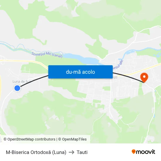 Harta de M-Biserica Ortodoxă (Luna) către Tauti