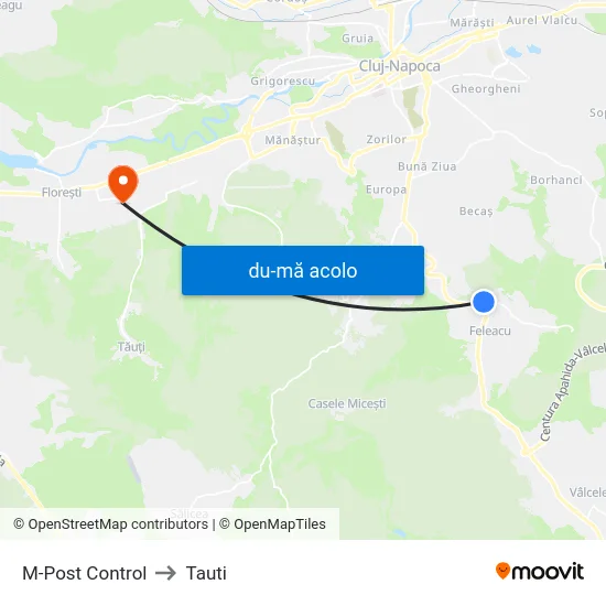 Harta de M-Post Control către Tauti