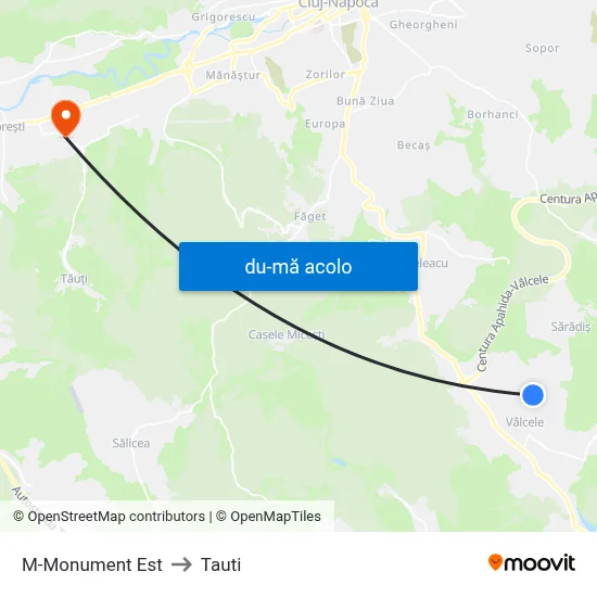 Harta de M-Monument Est către Tauti