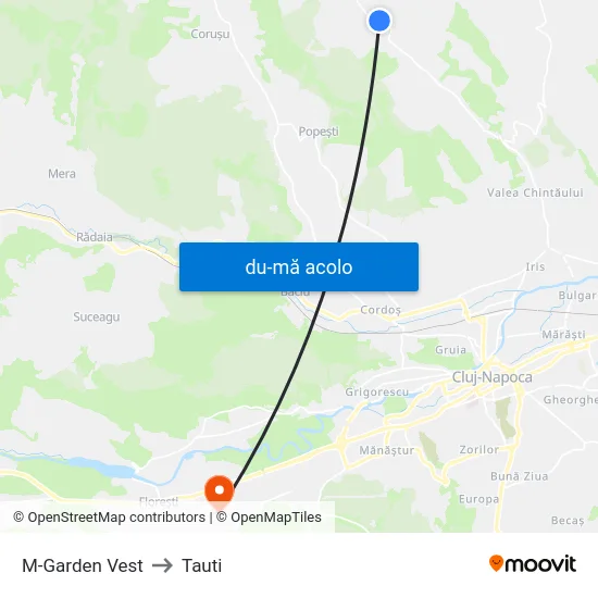 Harta de M-Garden Vest către Tauti
