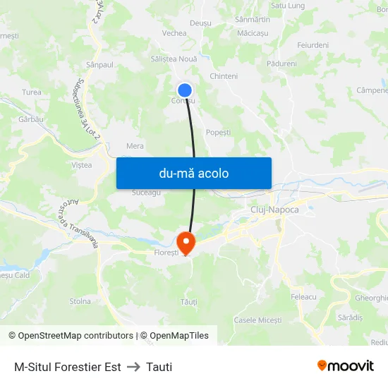 Harta de M-Situl Forestier Est către Tauti