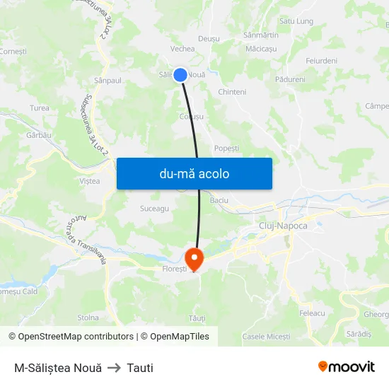 Harta de M-Săliștea Nouă către Tauti