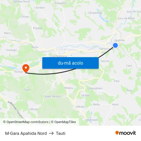 Harta de M-Gara Apahida Nord către Tauti