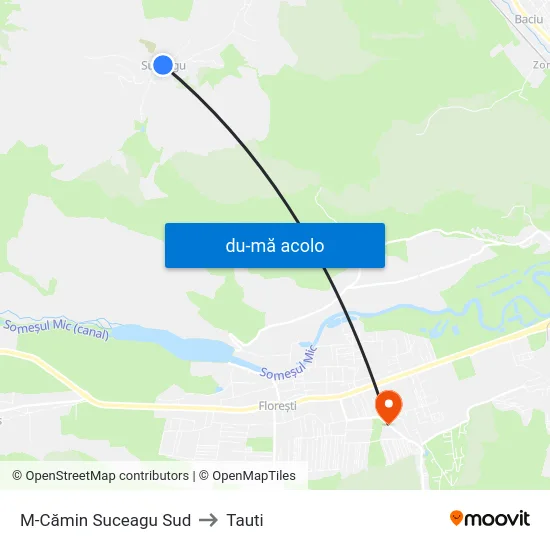 Harta de M-Cămin Suceagu Sud către Tauti