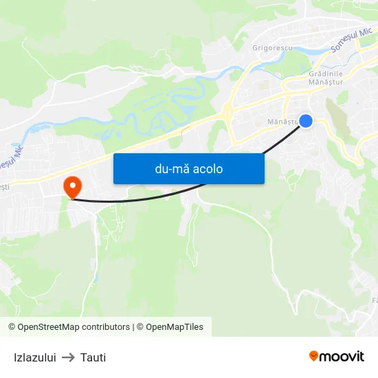 Harta de Izlazului către Tauti