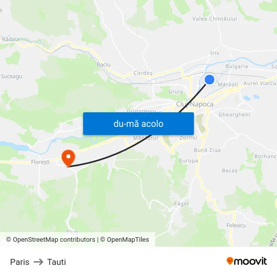 Harta de Paris către Tauti