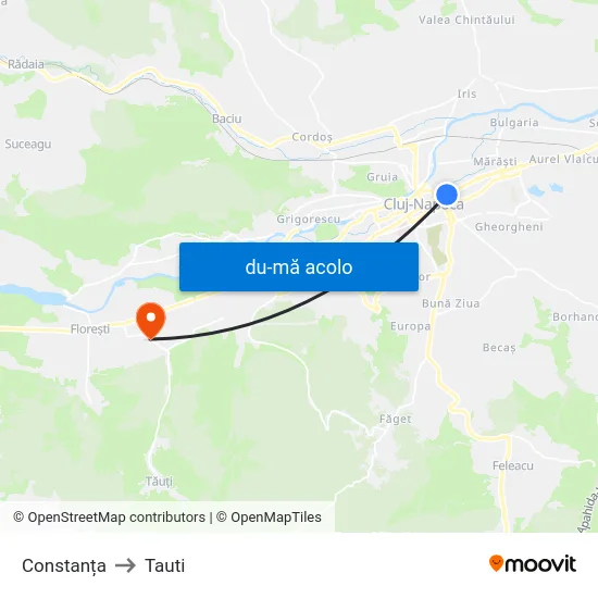 Harta de Constanța către Tauti