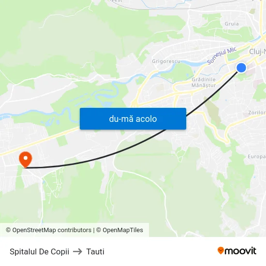 Harta de Spitalul De Copii către Tauti