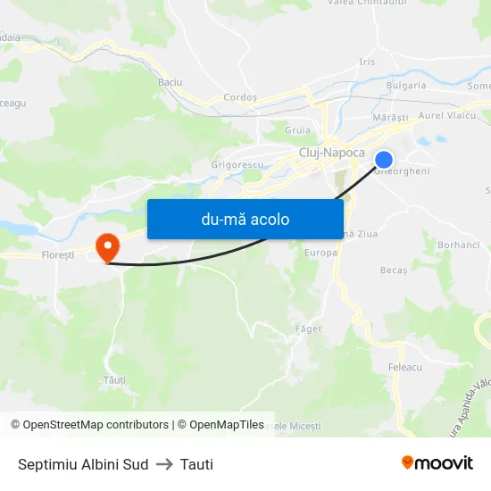 Harta de Septimiu Albini Sud către Tauti