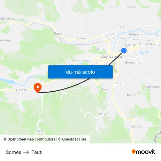 Harta de Someș către Tauti