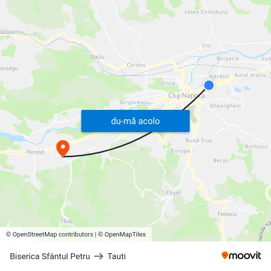 Harta de Biserica Sfântul Petru către Tauti