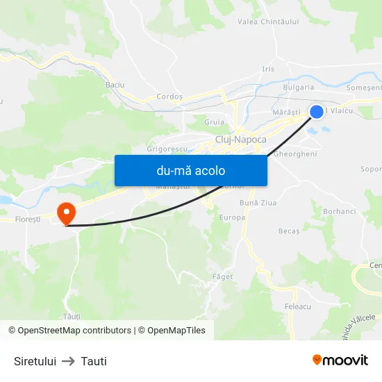Harta de Siretului către Tauti