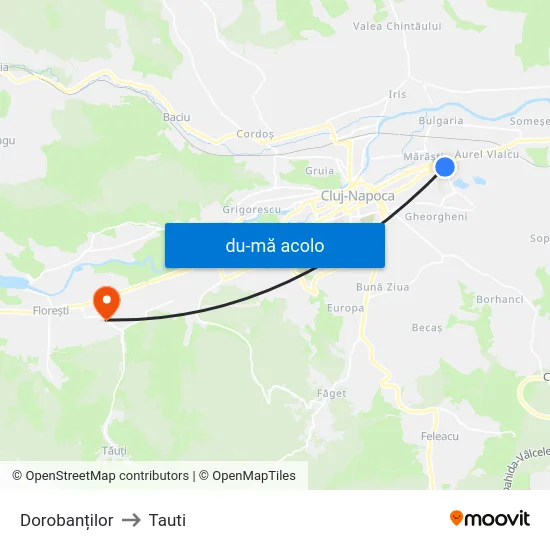 Harta de Dorobanților către Tauti