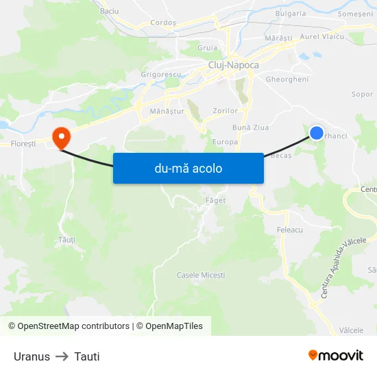 Harta de Uranus către Tauti