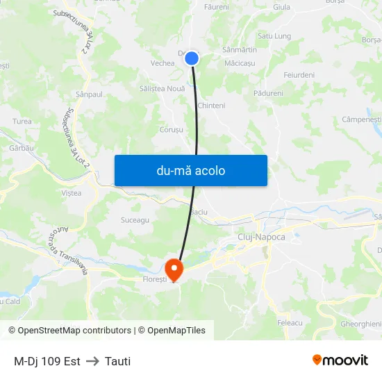 Harta de M-Dj 109 Est către Tauti