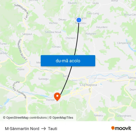 Harta de M-Sânmartin Nord către Tauti