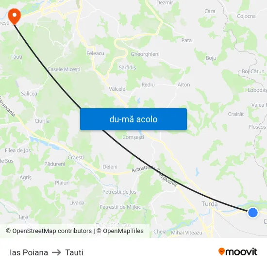 Harta de Ias Poiana către Tauti