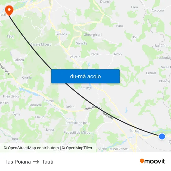 Harta de Ias Poiana către Tauti