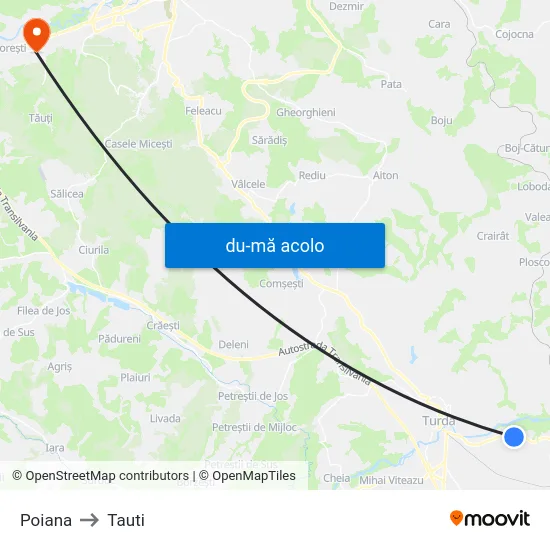 Harta de Poiana către Tauti