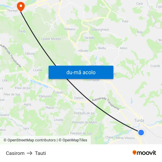 Harta de Casirom către Tauti