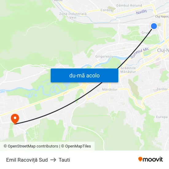 Harta de Emil Racoviță Sud către Tauti