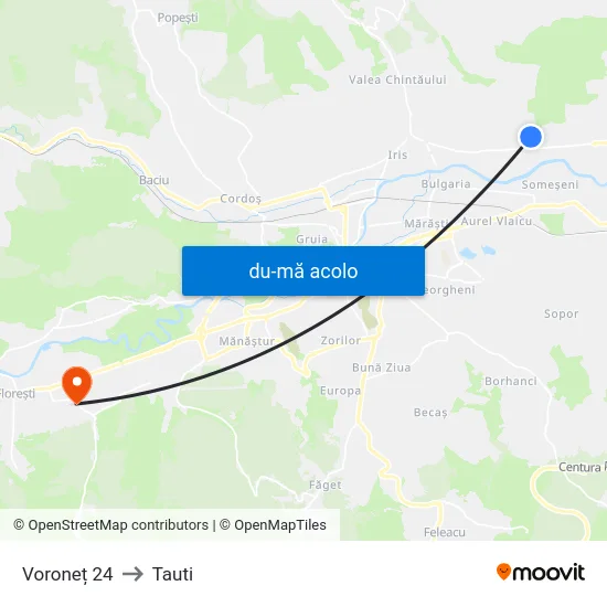 Harta de Voroneț 24 către Tauti