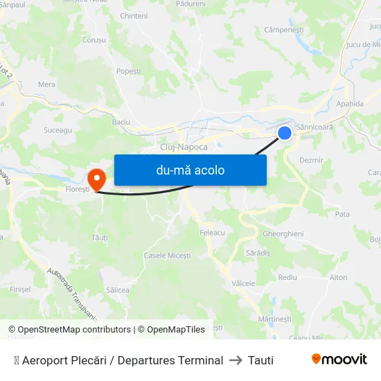 Harta de ✈ Aeroport Plecări  / Departures Terminal către Tauti