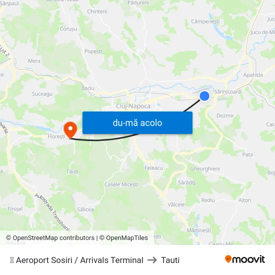 Harta de ✈ Aeroport Sosiri / Arrivals Terminal către Tauti