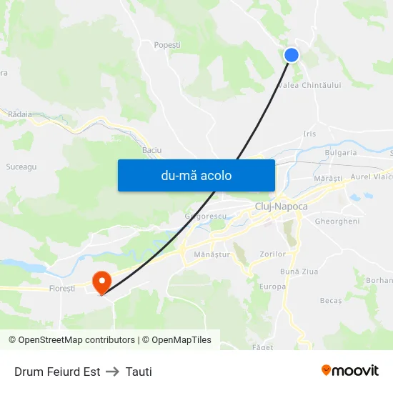 Harta de Drum Feiurd Est către Tauti