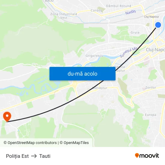 Harta de Poliția Est către Tauti