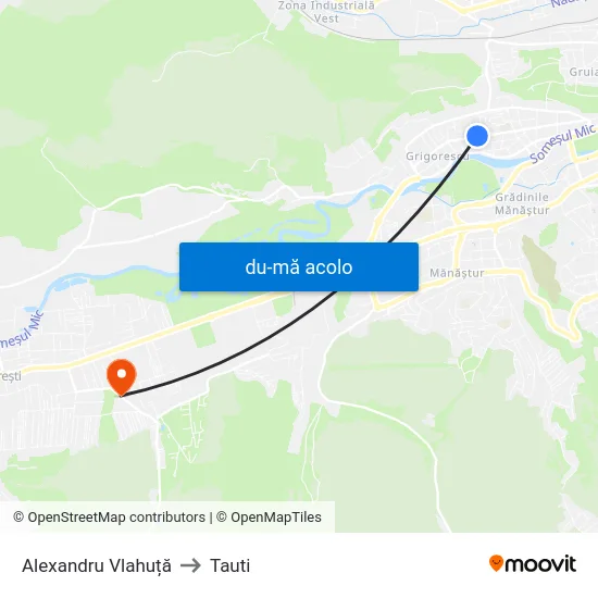 Harta de Alexandru Vlahuță către Tauti