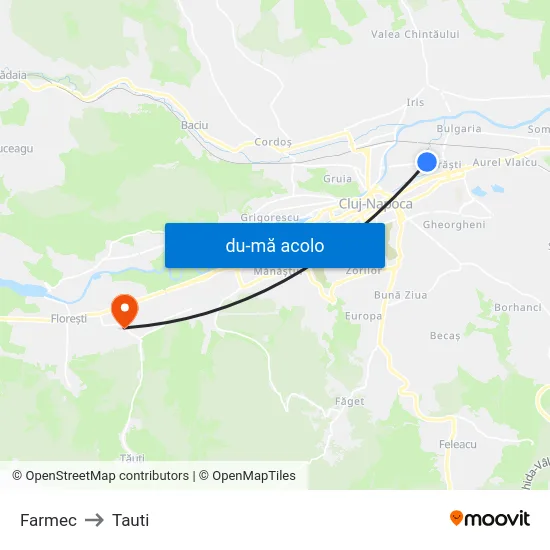 Harta de Farmec către Tauti