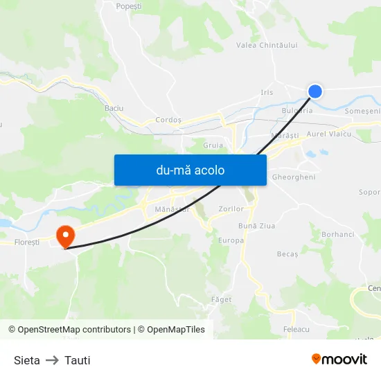 Harta de Sieta către Tauti