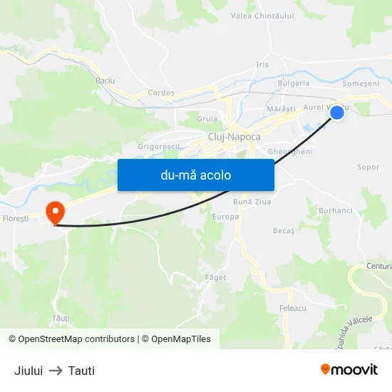 Harta de Jiului către Tauti