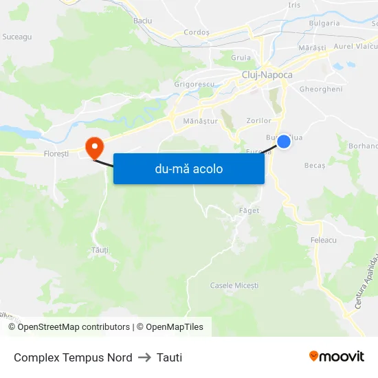 Harta de Complex Tempus Nord către Tauti